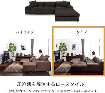 三人掛けソファ　リクライニング　ローソファ　フロアソファ　カウチソファ　コーナー フロアソファー コーナーソファー L字 3人掛け こたつ ふかふか カウチ